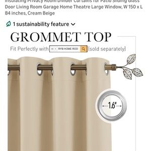 Cream Beige Grommet Top Curtain